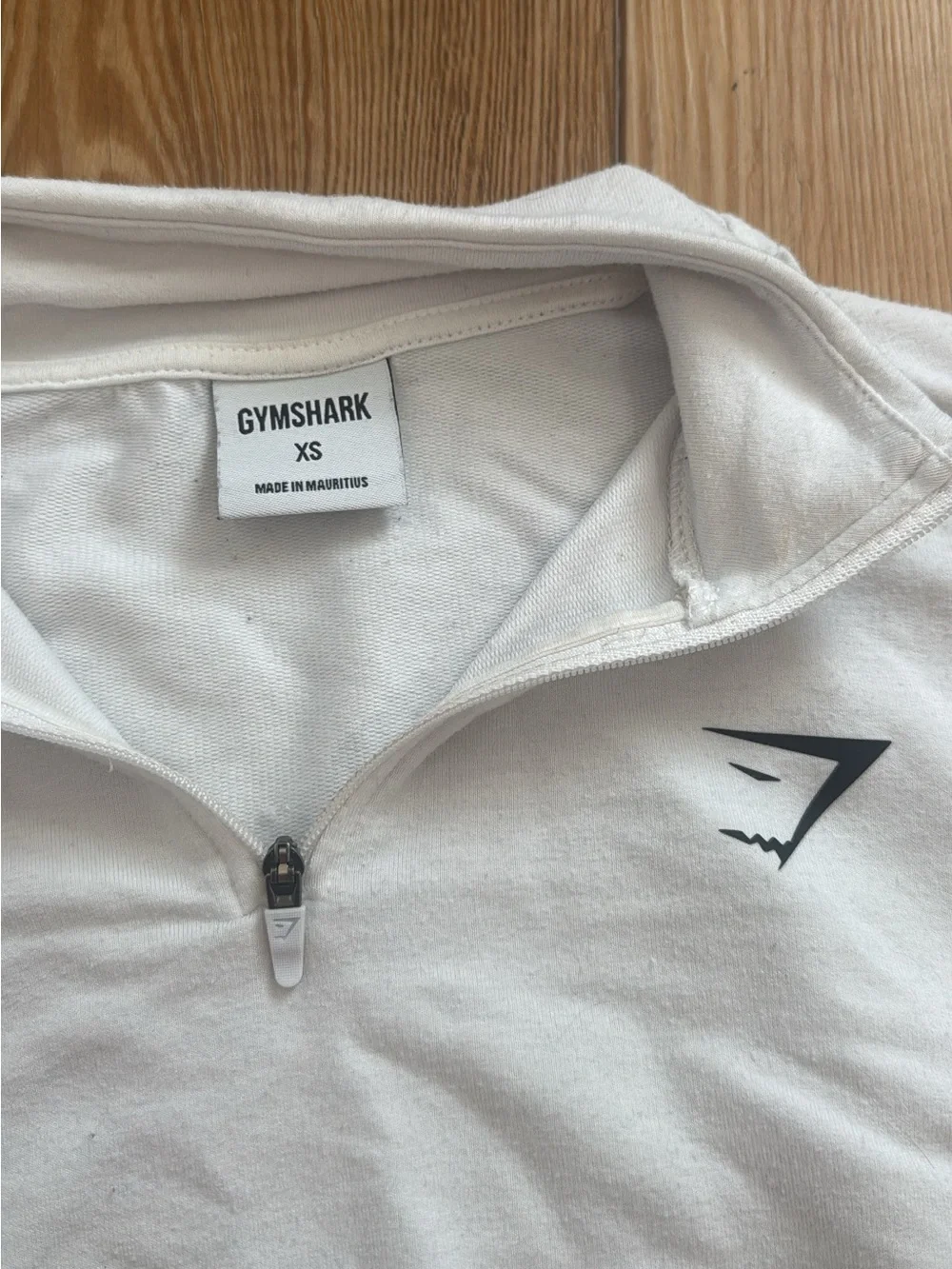 Gymshark White Cropped Half-Zip Sweatshirt